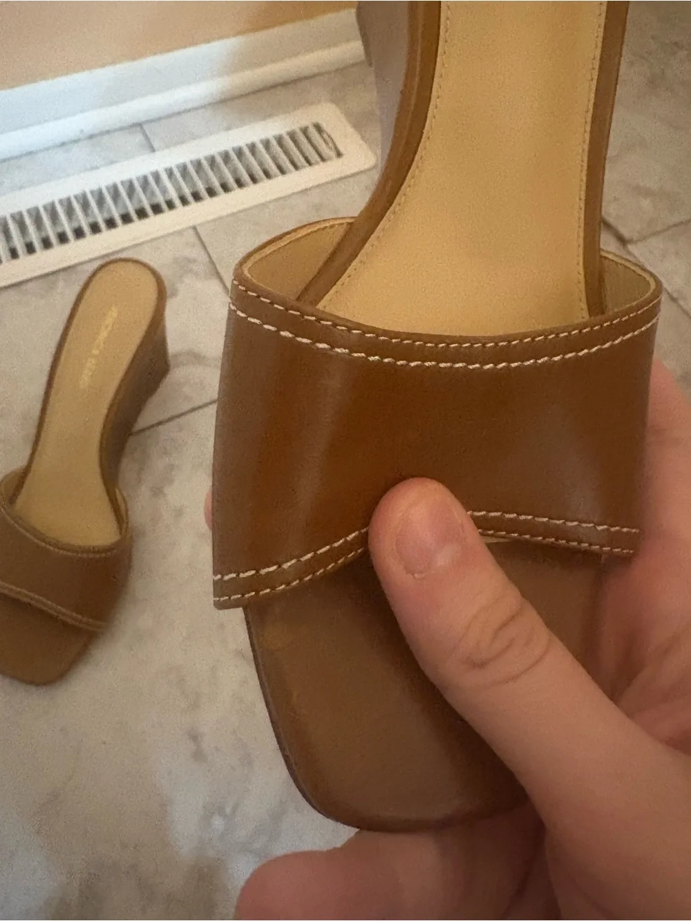 Veronica Beard Ellen Wedge Sandals in Brown